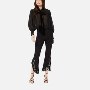 MISA Los Angeles The Super Star Crop Flare Jeans Black